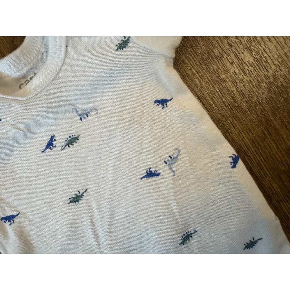 Carters Preemie Baby Boy Outfit Bodysuit Pants 2 Piece Reborn Doll Stripe Dinos - Picture 6 of 8
